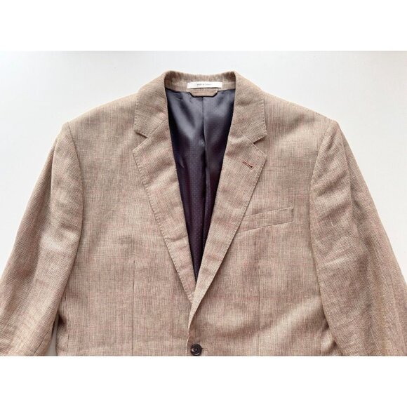 Men's CLUB MONACO Grant Fit Brown Wool Linen Blend Sport Coat Blazer, Size 42L - Picture 5 of 16